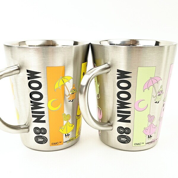 ムーミン 80th  二重マグカップ (オレンジ) コップ  日本製