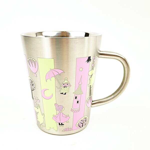 ムーミン 80th 二重マグカップ (ピンク) コップ 日本製