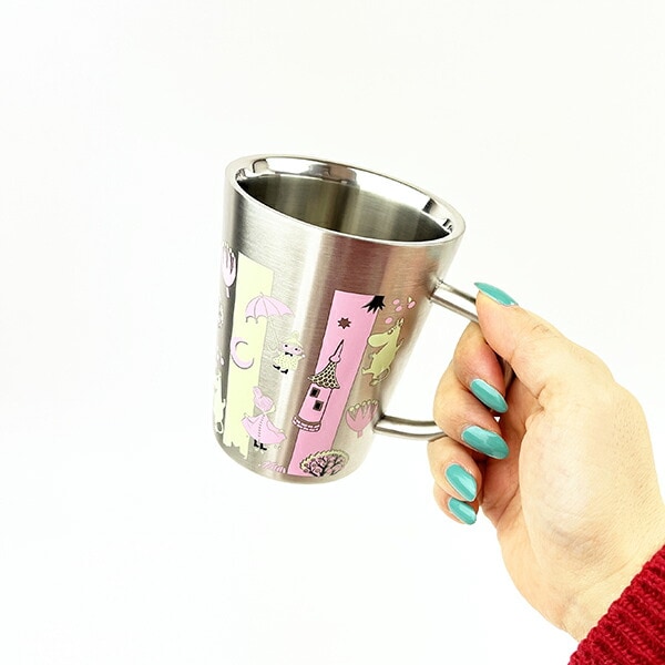 ムーミン 80th  二重マグカップ (ピンク) コップ  日本製