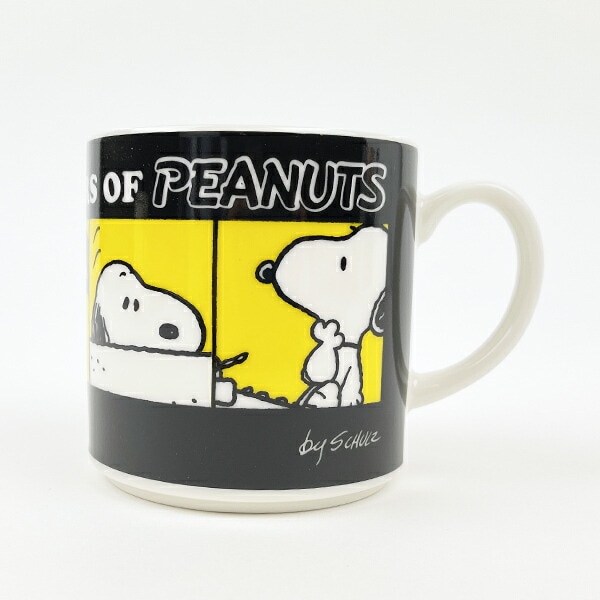 スヌーピー PEANUTS 75th マグ (ブラック) キッチン 日本製 SNOOPY