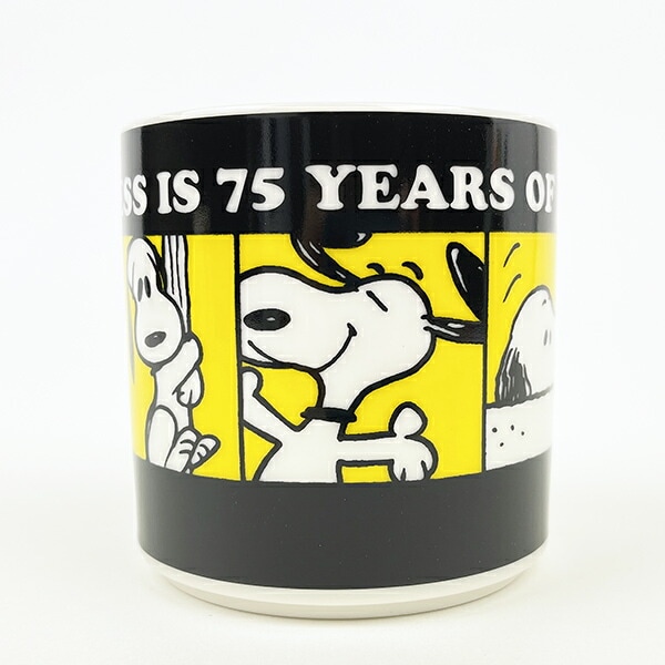 スヌーピー PEANUTS 75th マグ (ブラック) キッチン 日本製 SNOOPY