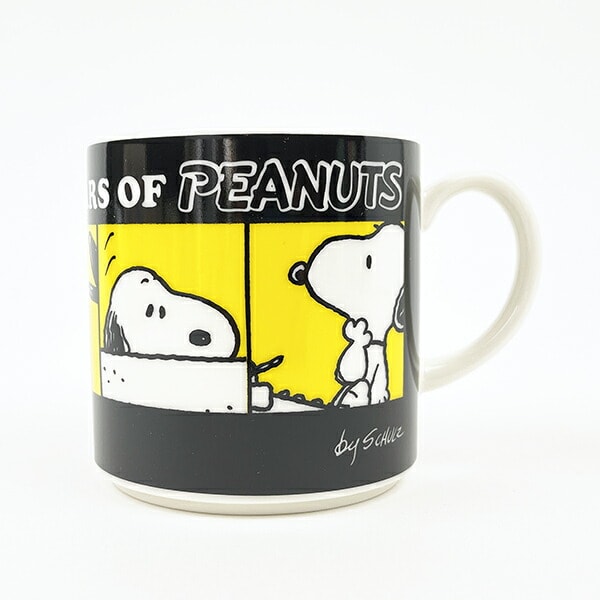 スヌーピー PEANUTS 75th 木箱入マグ (ブラック) キッチン SNOOPY