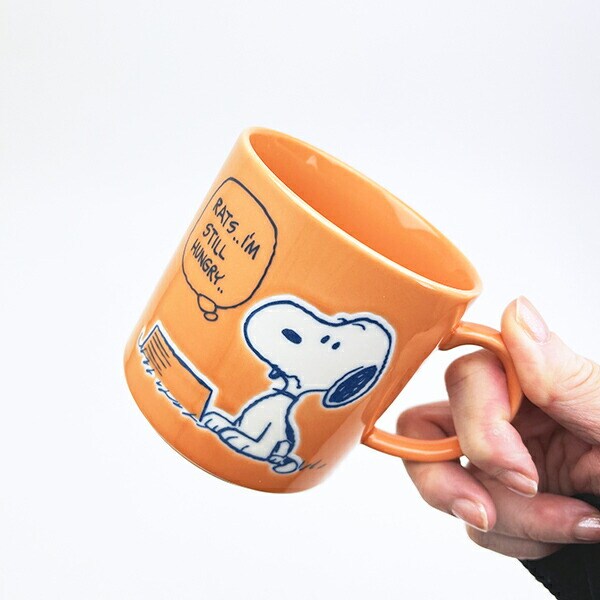 スヌーピー 木箱入マグカップ (オレンジ) コップ 日本製 SNOOPY