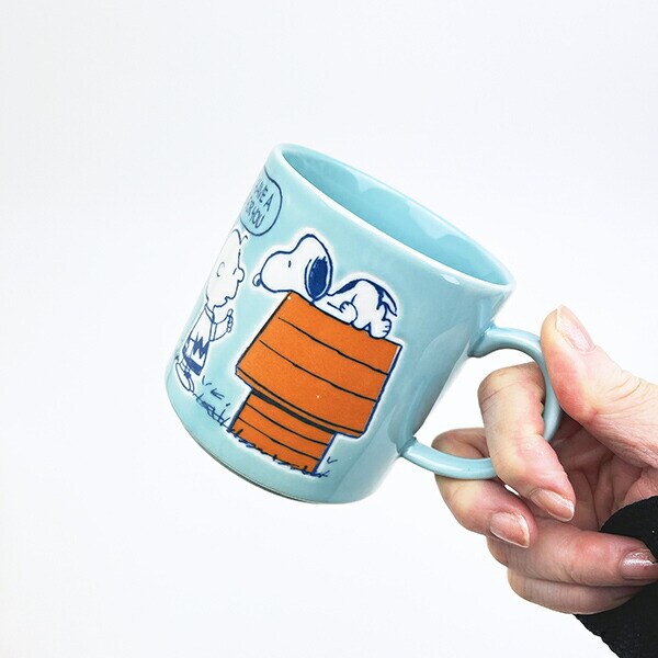 スヌーピー 木箱入マグカップ (ブルー) コップ 日本製 SNOOPY