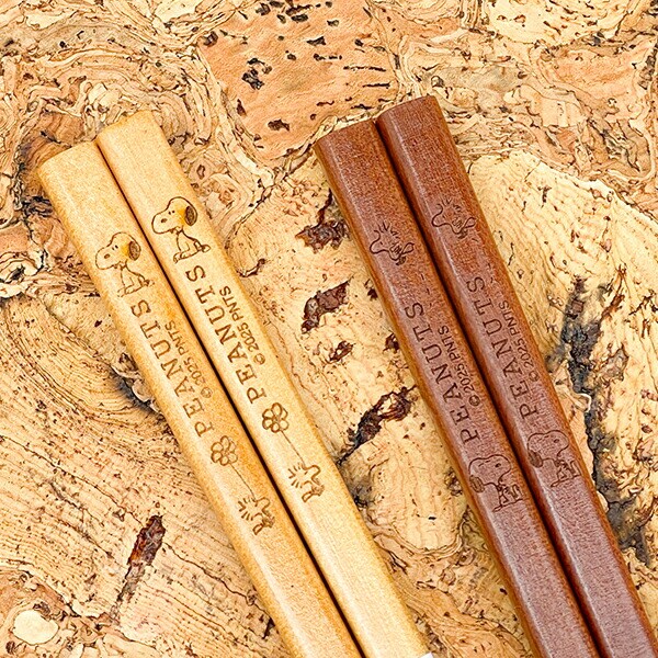 スヌーピー 銘木箸 (桃) 日本製 SNOOPY