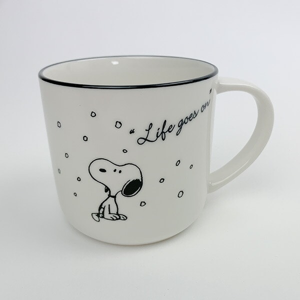 スヌーピー コースター付 マグ ホワイト マグカップ ランチ ティータイム ギフト