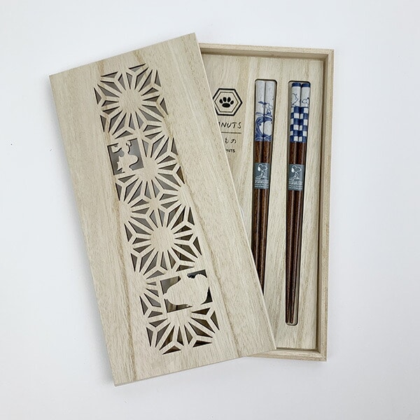 スヌーピー 木箱入 ペア染付 箸セット チャーリーブラウン 箸 チョップスティック