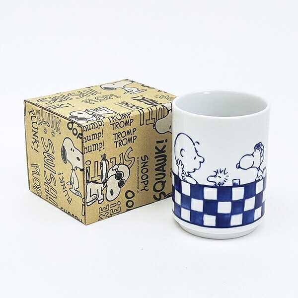 スヌーピー 市松 寿司湯呑 コップ 縁起ものシリーズ 日本製 SNOOPY