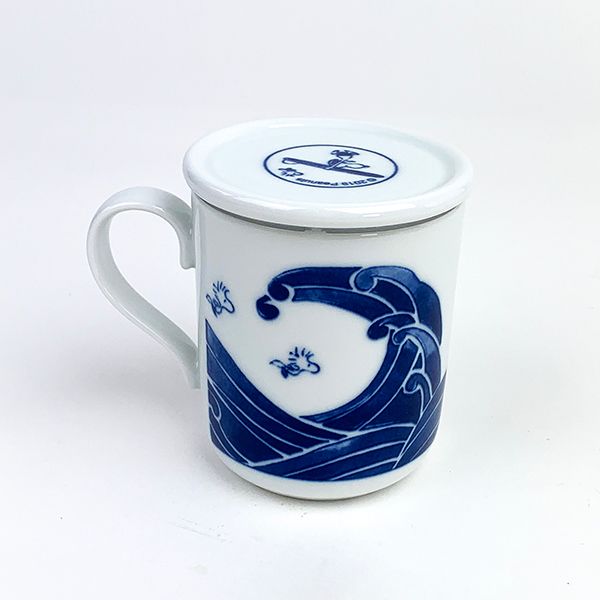 PEANUTS スヌーピー 染付 ティーメイト（波）マグ 湯のみ キッチン 食器 蓋付きマグ グッズ 日本製