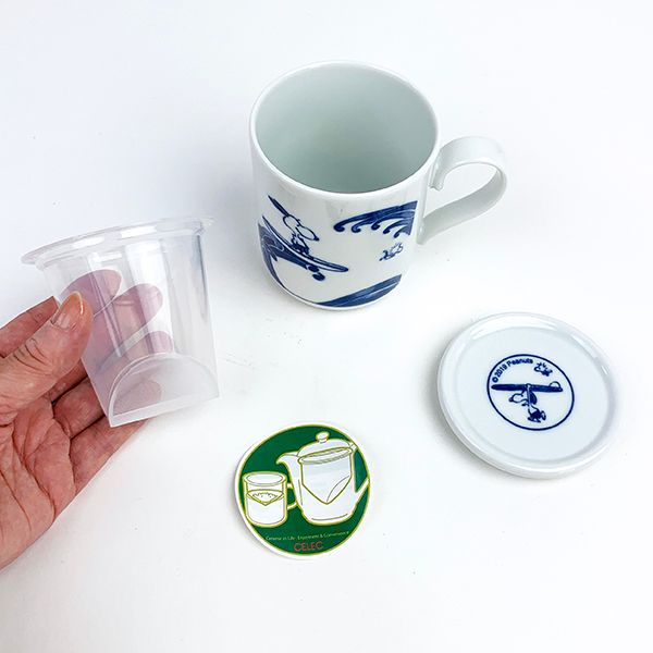 PEANUTS スヌーピー 染付 ティーメイト（波）マグ 湯のみ キッチン 食器 蓋付きマグ グッズ 日本製