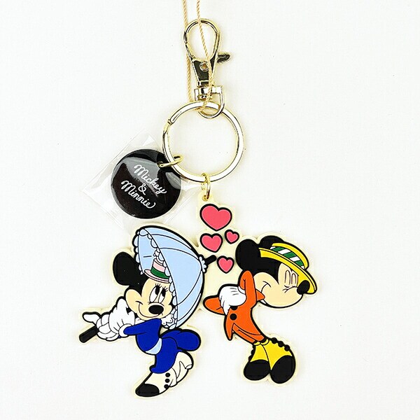 ディズニー ミッキー＆ミニー ライブリーラバーチャームキーホルダー ACCOMMODE アコモデ Disney