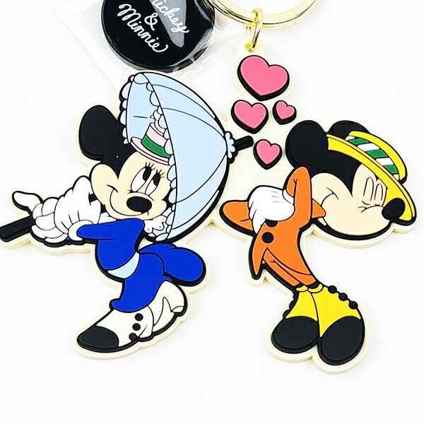 ディズニー ミッキー＆ミニー ライブリーラバーチャームキーホルダー ACCOMMODE アコモデ Disney