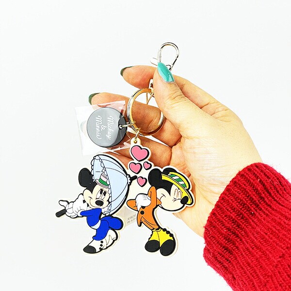 ディズニー ミッキー＆ミニー ライブリーラバーチャームキーホルダー ACCOMMODE アコモデ Disney
