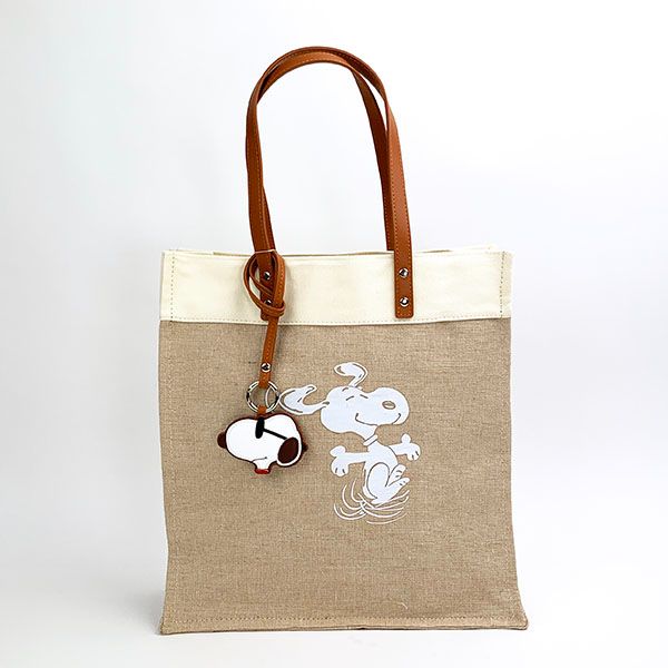 スヌーピー PEANUTS JUTE SQUAREBAG バッグ トート 通勤 通学