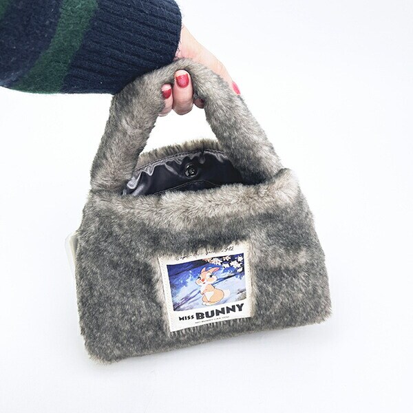 ディズニー ミスバニー ラベルファーショルダーバッグ グレー バンビ ACCOMMODE アコモデ Disney