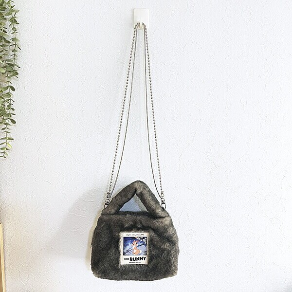 ディズニー ミスバニー ラベルファーショルダーバッグ グレー バンビ ACCOMMODE アコモデ Disney