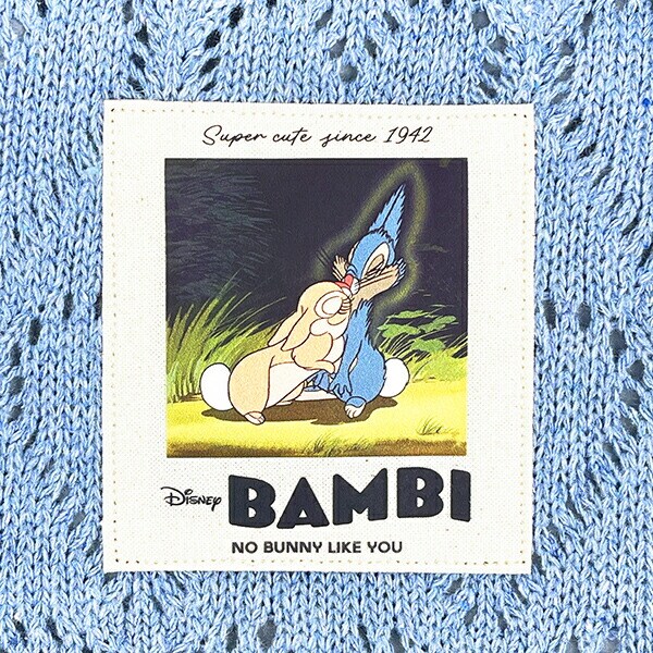 ディズニー ミスバニー ハートニット巾着ポーチ ブルー バンビ ACCOMMODE アコモデ Disney