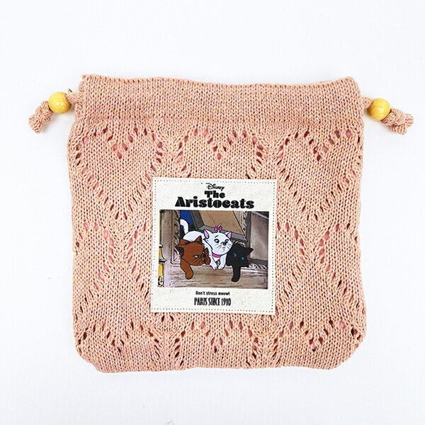 ディズニー マリー ハートニット巾着ポーチ ピンク ACCOMMODE アコモデ Disney
