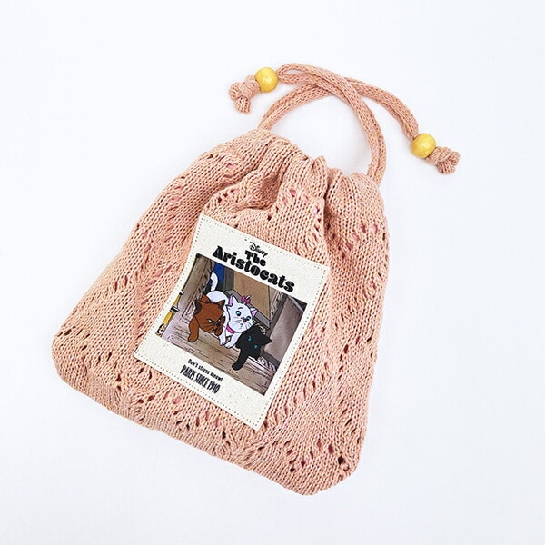 ディズニー マリー ハートニット巾着ポーチ ピンク ACCOMMODE アコモデ Disney