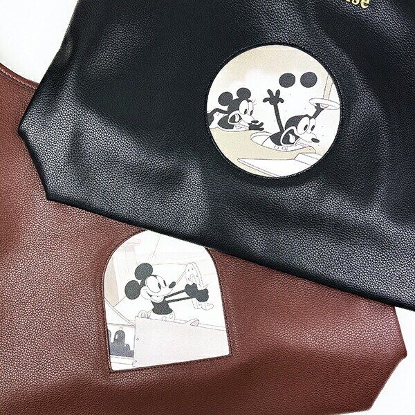 ディズニー ミッキーマウス ワンショルダーレイヤーデザイントートバッグ ブラウン ACCOMMODE アコモデ Disney