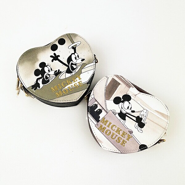 ディズニー ミッキーマウス ハートプリントポーチ ブラック ACCOMMODE アコモデ Disney