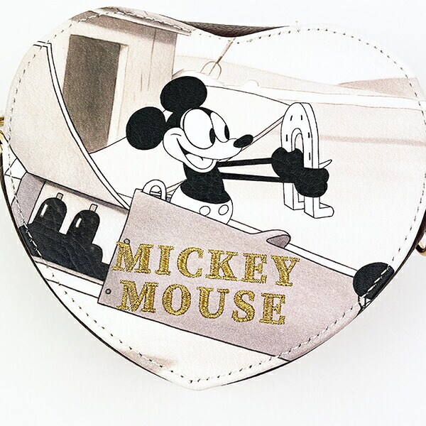 ディズニー ミッキーマウス ハートプリントポーチ ブラウン ACCOMMODE アコモデ Disney