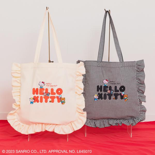 サンリオ ハローキティ フリルトートバッグ（ブラック） Sanrio アコモデ