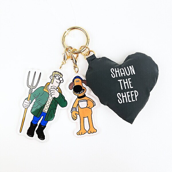 ひつじのショーン コンビチャーム ブラック キーホルダー