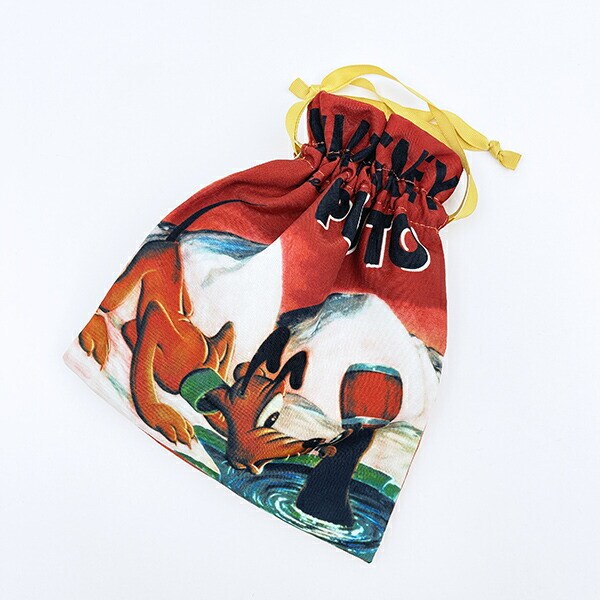 ディズニー プルート ポスターアート巾着 レッド ACCOMMODE  アコモデ Disney