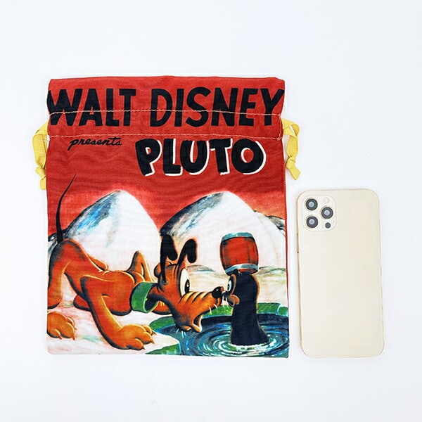 ディズニー プルート ポスターアート巾着 レッド ACCOMMODE  アコモデ Disney