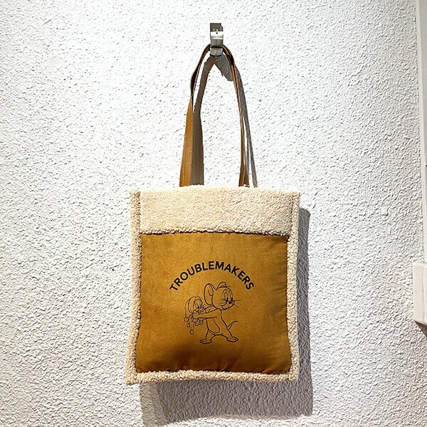 トムとジェリー フレンズボアトートバッグ (ブラウン) トムジェリ