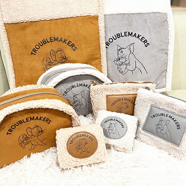 トムとジェリー フレンズボアトートバッグ (ブラウン) トムジェリ