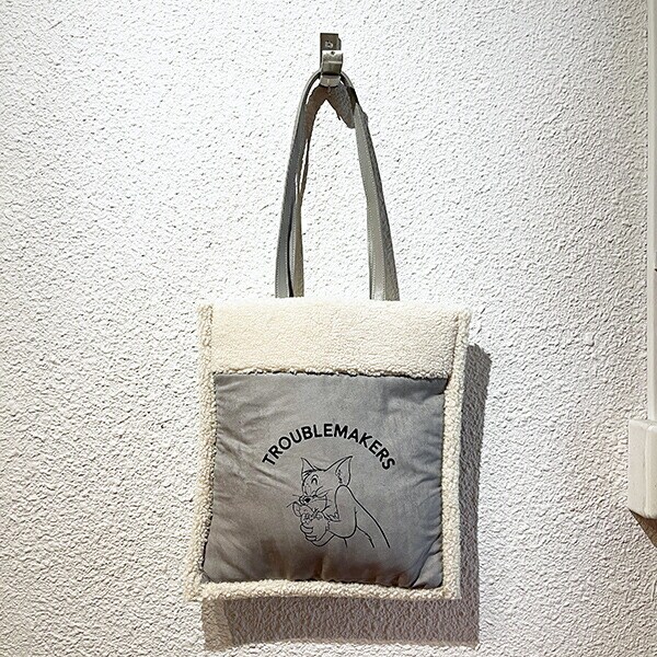 トムとジェリー フレンズボアトートバッグ (グレー) トムジェリ