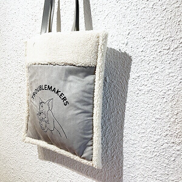 トムとジェリー フレンズボアトートバッグ (グレー) トムジェリ