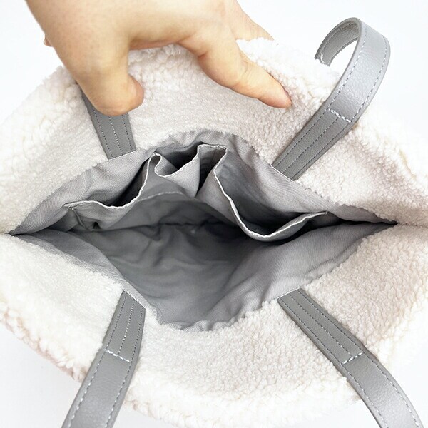 トムとジェリー フレンズボアトートバッグ (グレー) トムジェリ