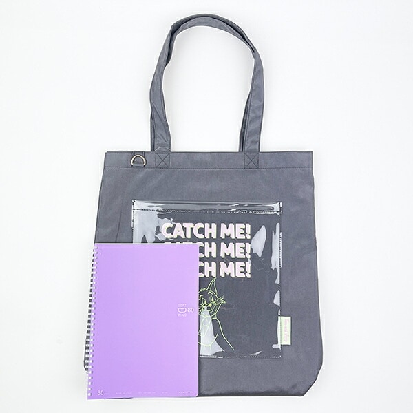 トムとジェリー ポケットトートバッグ ブラック