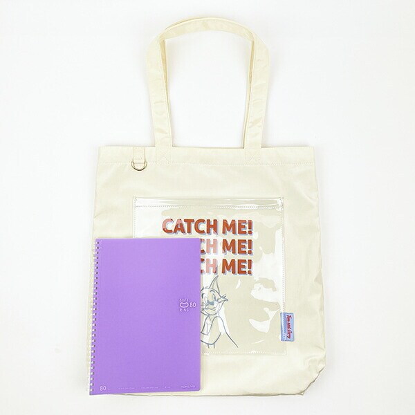 トムとジェリー ポケットトートバッグ アイボリー