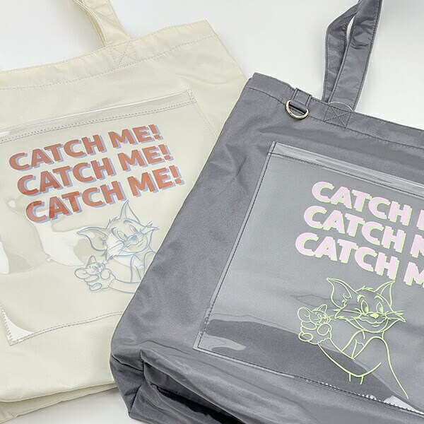 トムとジェリー ポケットトートバッグ アイボリー