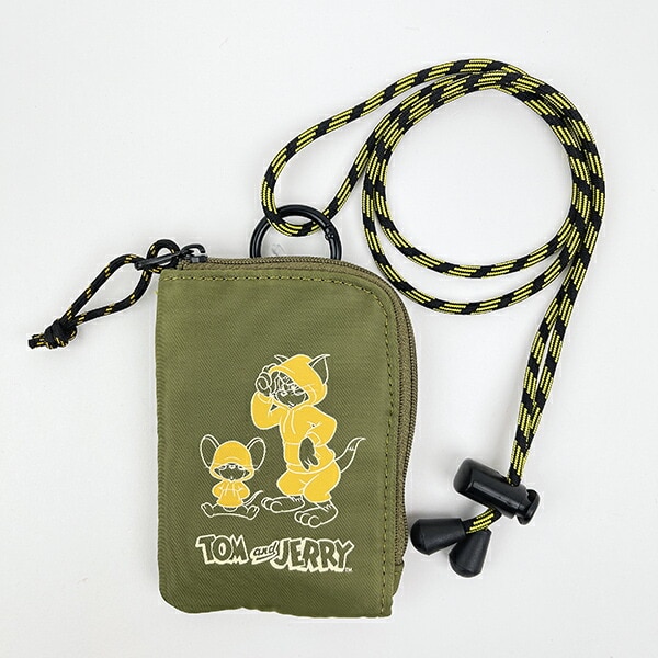 トムとジェリー フーディーミニポーチ (カーキ)