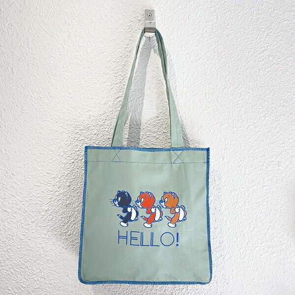 トムとジェリー ロックステッチトートバッグ(グリーン) トムジェリ