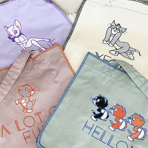 トムとジェリー ロックステッチトートバッグ(パープル) トムジェリ