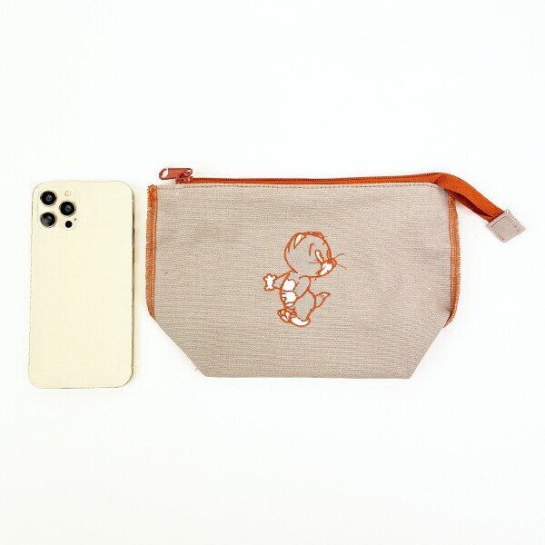 トムとジェリー ロックステッチポーチ(ブラウン) トムジェリ