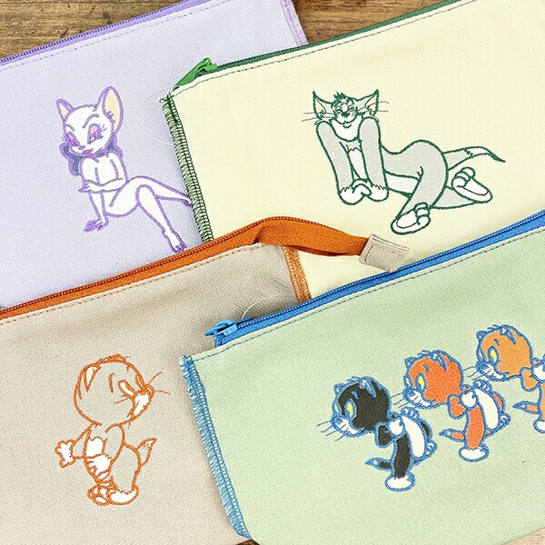 トムとジェリー ロックステッチポーチ(ブラウン) トムジェリ