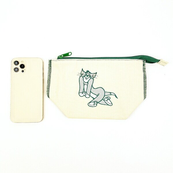 トムとジェリー ロックステッチポーチ(アイボリー) トムジェリ