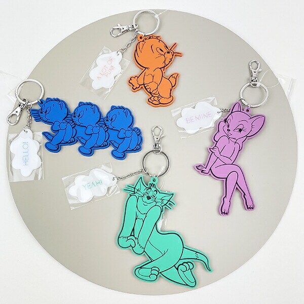トムとジェリー ビッグラバーチャーム(パープル) キーホルダー トムジェリ