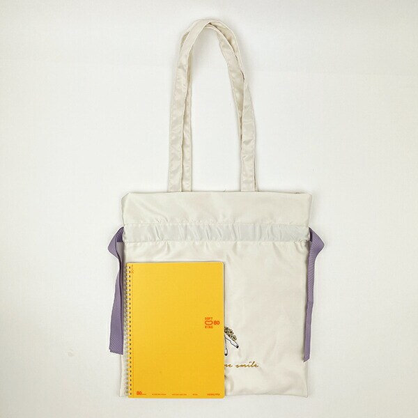 トムとジェリー トゥードルス ガールズサテン巾着リボントートバッグ (アイボリー) ガールズシリーズ