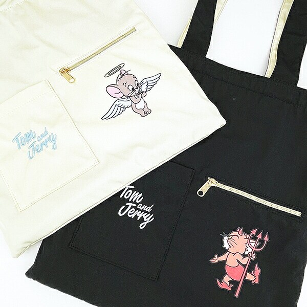 トムとジェリー ジェリー 天使と悪魔 リバーシブルトートバッグ