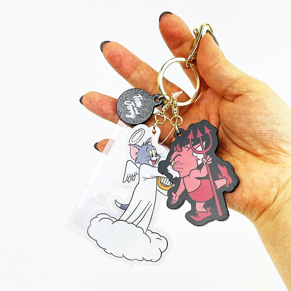 トムとジェリー トム 天使と悪魔 リバーシブルアクリルチャーム キーホルダー