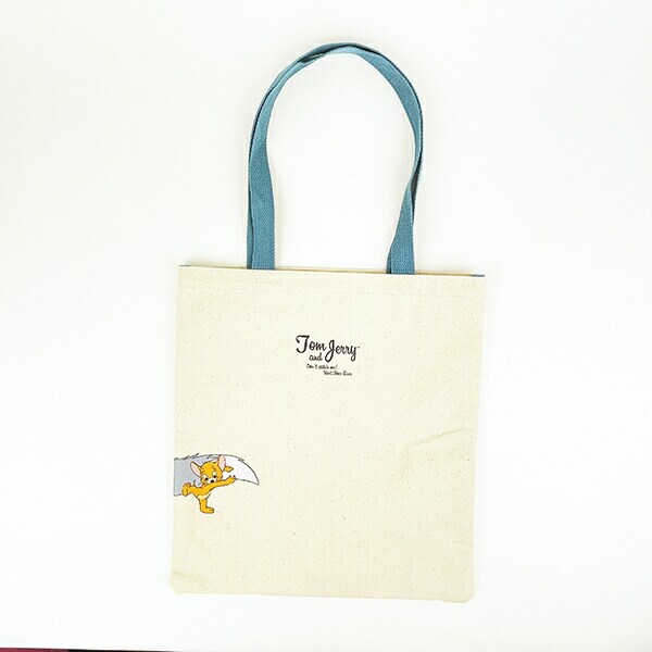 トムとジェリー レトロアート キャンバストートバッグ ブルー トムジェリ
