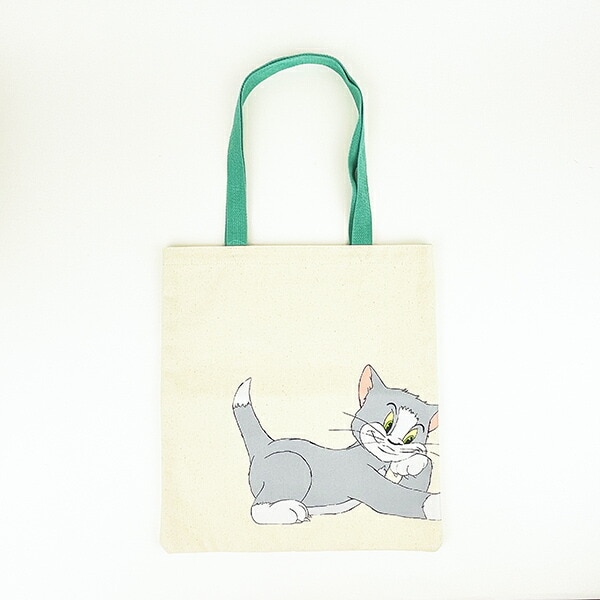 トムとジェリー レトロアート キャンバストートバッグ グリーン トムジェリ